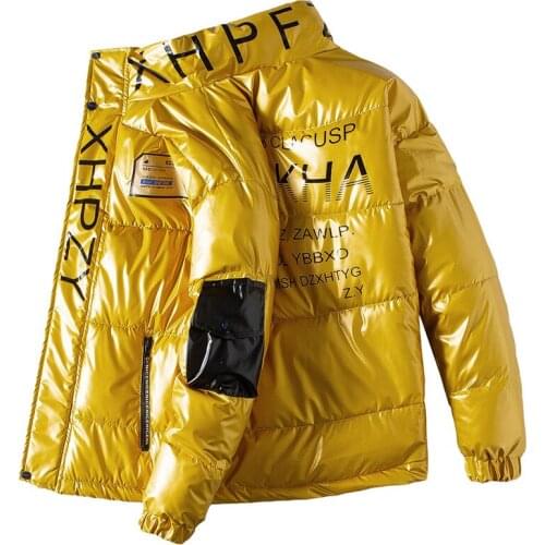 Men Thick Down Cotton Jacket Winter 2021 Plus Size 4XL Bright Color Solid Color Stand-up Collar Down Jacket Fashion Coat