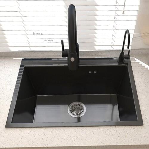 Nano Stainless Steel Hotel Kitchen Sink Home Improvement Single Bowl Washing Vegetable Above Counter Basin with Pull-out Faucet