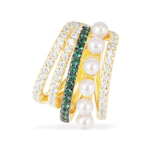 New Pearl Earrings Clip Women Luxury Multi-Zircon Single Ear Cufflinks Earless Earrings Ornaments Zk40