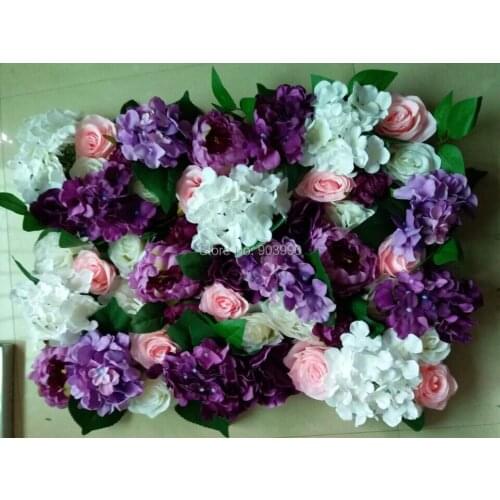 SPR New!wedding pink purple stage flower wall backdrop events ceremony arch flowers table centerpiece decoratios Free shipping