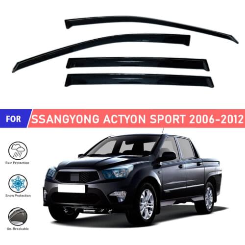 Window deflectors for Ssang Yong Actyon Sport 2006- / 2012 car window deflector wind guard vent sun rain visor cover car styling