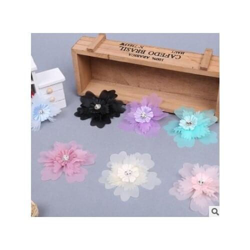 Organza Multilayer Handmade DIY Bridal Veil Hair Accessories Flowers Dress Accessories Jewelry Beads Flowers