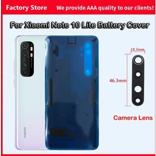 Original For Xiaomi Mi Note 10 Lite Battery Cover Back Glass Panel Rear Housing Door Case For Mi Note 10 Lite Battery Cover