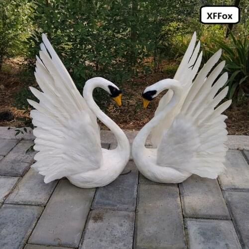A pair of simulation wings swan models foam&feather real life white swan toys gift about 30x50cm xf0769