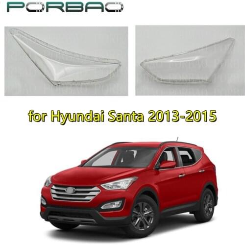 Headlight Transparent Glass Lens Cover for Hyundai Santa Fe Headlamp Clear Auto-Shell-Cover 13-15 Replacement DIY