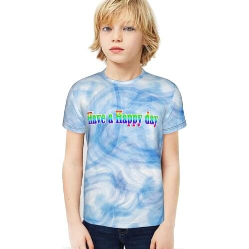 Have A Happy Day Tie-dye Kids T-Shirt Print Girls Funny Clothes Boys Costume Children 2020 Summer Tops Kids Clothes Baby Tshirts