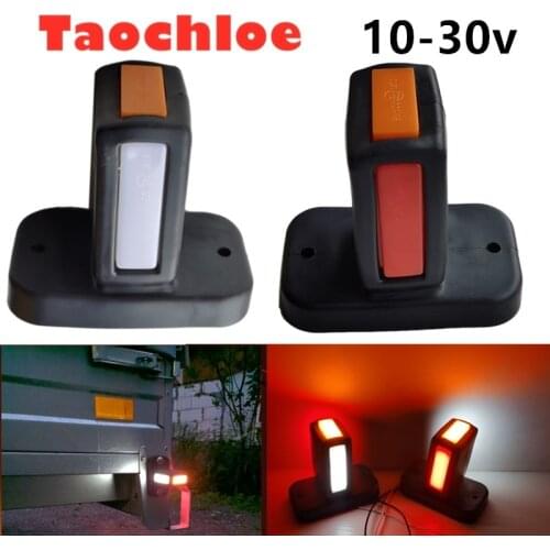 2x red amber white 3face Trailer LED Side Marker Lighting Outline Side Marker Truck Light Van LED Lights for Trailer 12-24V