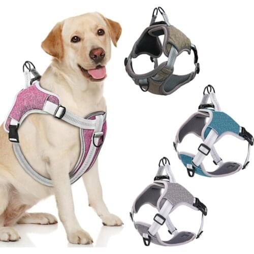 Dog Harness Vest Pet Reflective Adjustable Leash Harness for Medium Big Dog Training Walking Lead Harnesses Dogs Accessories