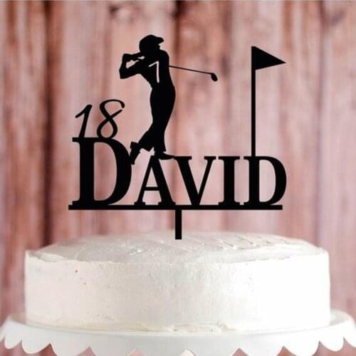 Golf theme cake topper,Custom name and age cake topper,birthday cake topper,Sports theme cake decoration,Party Dressing