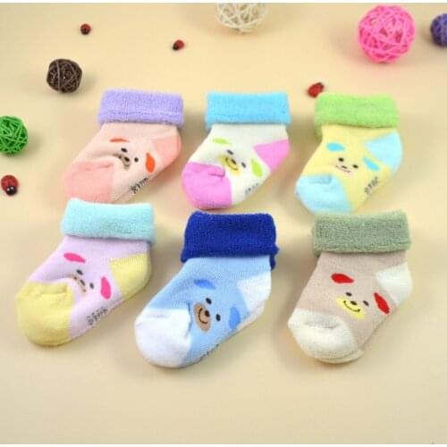 Winter Cartoon Warm Thickening Baby kid Terry Socks Animal GiraffeBear Rabbit Cat Dog Newborn Cotton Boy Girl Cute Toddler Socks