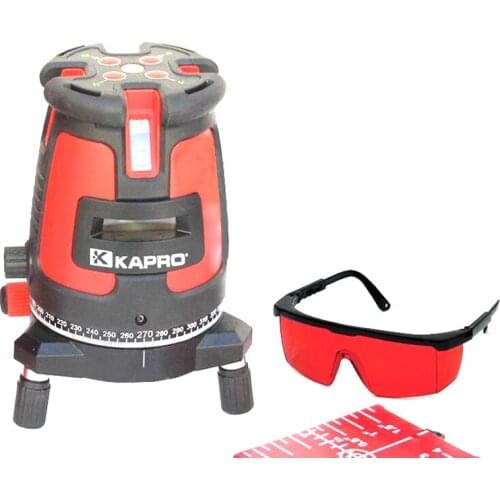 KAPRO Professional New 5 Lines 630-650NM Laser Level With Horizontal And Vertical Red Cross Line Level Gauge Meter Outdoor Tool