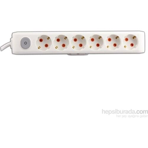 Viko Multi-Let 6 Socket Keyed Grounding Child Protection Terminal-White 2 Mt