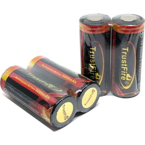 High Quality TrustFire 26650 5000mah 3.7V Colorful Li-ion Rechargeable Battery Lithium Batteries With PCB Protected Board