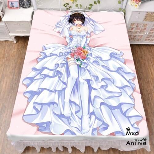 Japanese Anime Date A Live Bed sheet Throw Blanket Bedding Coverlet Cosplay Gifts Flat Sheet cd004