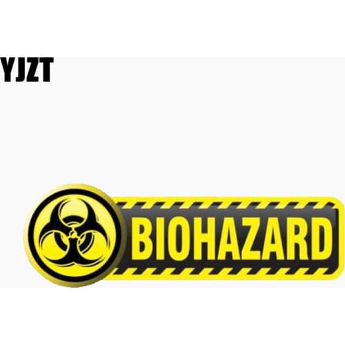 YJZT 11.7CM*3.8CM Personality Car Sticker BIOHAZARD Sign Reflective The Tail Of The Car Decal C1-7673
