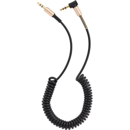 1.7M Audio Extension Cables 3.5mm Jack Male to Male AUX Cable Audio Extender Cord w/Spring Stretchable Telephone Coiling Line