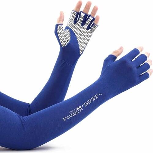 1 Pair Sports Cycling Gloves Arm Sleeves Non-Slip Bicycle Half Finger Gloves for Men Women Arm Cover Sunscreen Protector