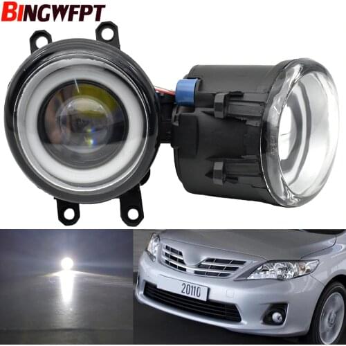 1pair LED Fog Light Angel Eye DRL Daytime Running Lamp 12V for Toyota Corolla 2011 2012 2013 Foglights headlight Front Bumper