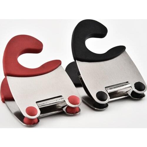 1PC Useful Pot Clips Stainless Steel Tongs Holder for Pot Pan Spoon Holder Spatula Storage Rack Kitchen Cooking Tools