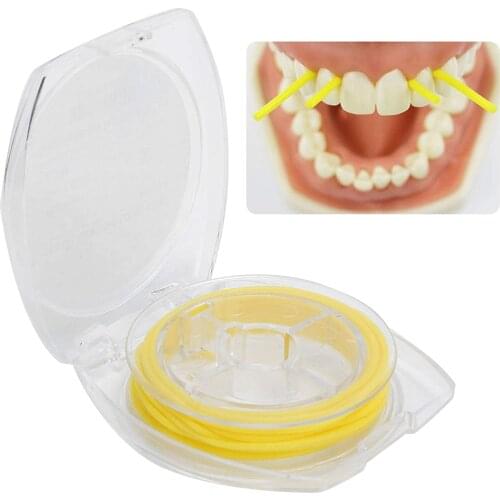 Cesoon 1Pc Dental Rubber Dam Stabilizing Cord Medium Wedges Clamps Sheets Elastic 2.1m