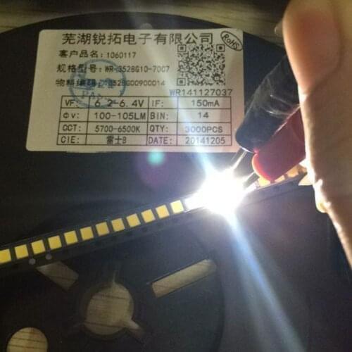 1000pcs/reel SMD LED lamp bead 2835 Pure white 6V high voltage 150mA 100-105LM 1W LED light emitting diode 5700-6500k Light Bar