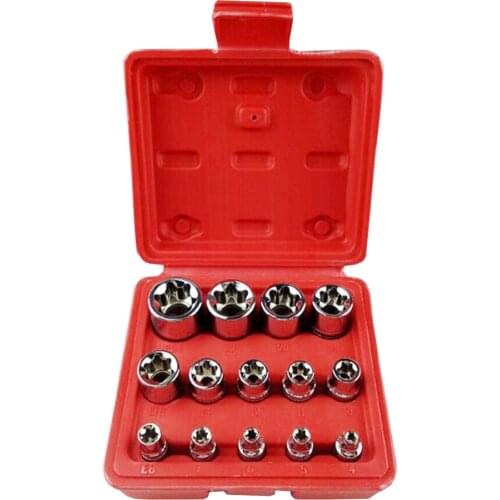 14-Piece Set E-Type Gear Sleeve Set / 6-Point Plum Blossom Sleeve Blow Molding Box Set Repair Special Tools