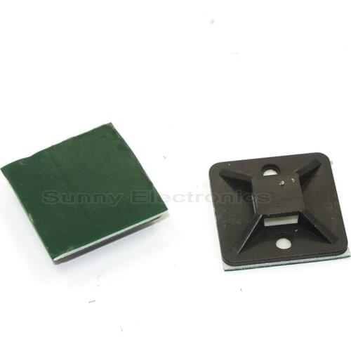 500 Pack Self Adhesive Cable Tie Mounts Wire Tie Base Holders (25mm x 25mm, white) - Screw-Hole Anchor Point Provides Optimal