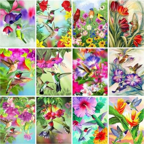 HUACAN Diy Diamond Painting Bird Mosaic Animal Full Square Drill Diamond Embroidery Cross Stitch Flower Home Decor Pictures