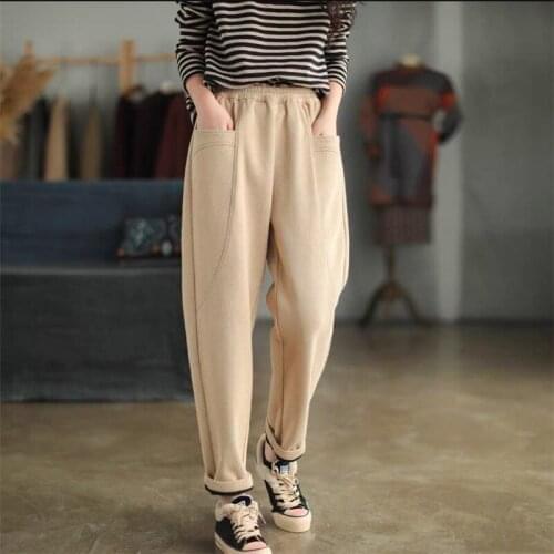 Limiguyue Winter Warm Pants High Waisted Women Sweatpants Baggy Wide Leg Pants Joggers Y2K Streetwear Loose Hip Trousers K2802