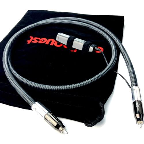 Wel Signature Silver RCA Digital Coax Decoding HiFi Audio Cable with Carbon Fiber 72V DBS