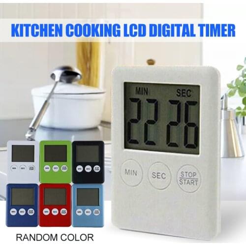 Mini LCD Digital Display Kitchen Timer Square Kitchen Cooking Count-Down Up Clock Loud Alarm Magnetic Timing Clock Gadgets