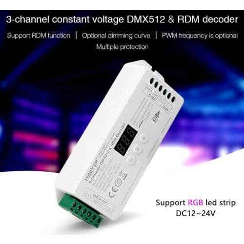 3 CH DMX512 Decoder Support RDM Function CV LED Controller 12V 24V Compatible with Master Remote Control PWM For RGB Led Strip
