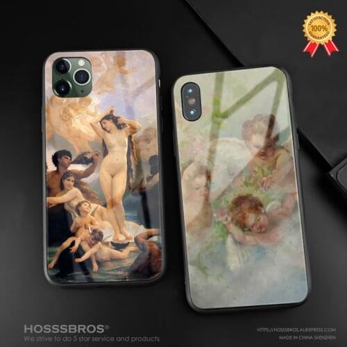 Aesthetics Fairies art painting vintage Soft Silicone glass Phone Case For iPhone 6 6s 7 8 Plus X XR XS 11 12 mini Pro MAX