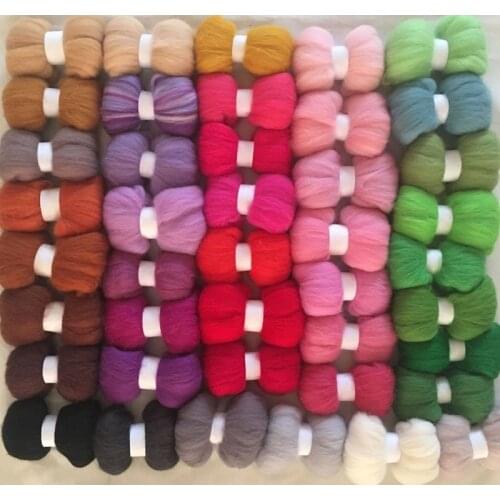 Ceramic fibre wool feltro mixed feutrine naaldvilten lana merino wool fibre roving for needle feling kit wool diy crafa 42colors