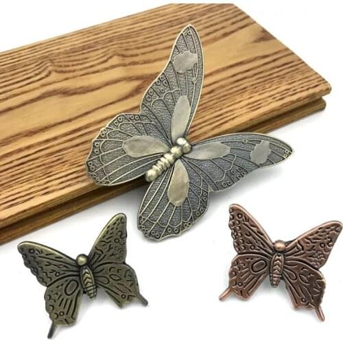 Classical Simulation Art Butterfly Handles Kitchen Cupboard Cabinet Door Vintage Knobs and Handles Furniture Drawer Pulls Bronze