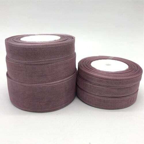 50Yards 10mm-50mm Mauve Organza Ribbon Bow Hair Party Wedding Christmas Decoration DIY Gift Wrapping