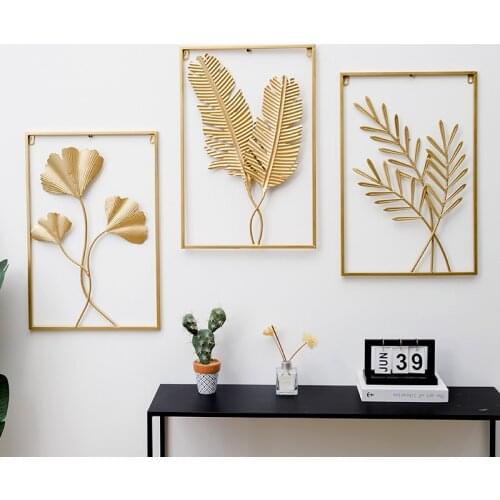 Wall decoration metal leaf wall hanging TV sofa living room background crafts art retro style