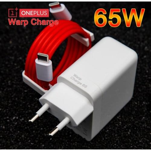 Originele Oneplus 9pro Warp Lading 65 W Power Adapter Eu Quick Charger 65 W Type C Naar Type C Kabel een Plus 9 Pro 9R 8T 8