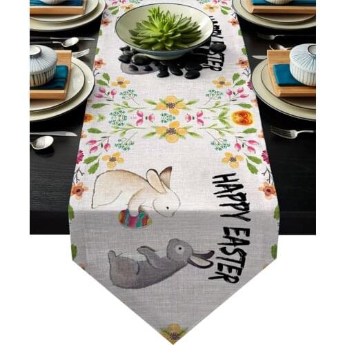 Easter DayS Flower Easter Bunny Table Runner Household Hotel Wedding Dinner Party Table Decoration
