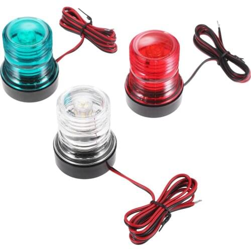 12V Marine Boat Navigation Light Pure White Stern Anchor Light All Round 360 Degree 6300K Waterproof Boat Yacht Navigation Light