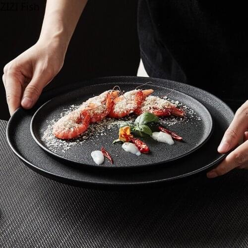 Northern Europe Ceramic Breakfast Cake Tray Modern Home Steak Dessert Western Plate Restaurant Serving Tray Round Tableware