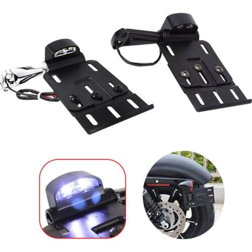 Collapsible LED License Plate Bracket For Harley Sportster XL883 XL1200 2004-2016