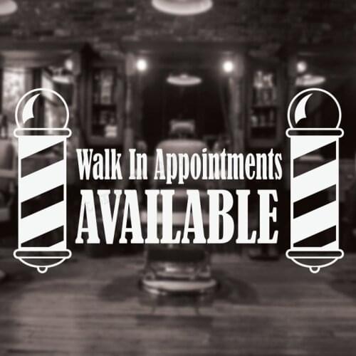 Art Salon Sticker Walk IN Appointments Shop Decorative Salon Beauty Removeable Vinyl Decal Sticker Poster Art Wall Decor LY41