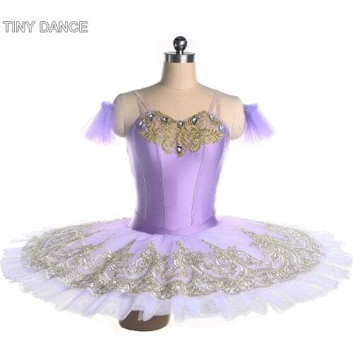 Light Purple Professional Ballet Dance Tutu for Girls and Women Ballerina Dress Lilac Classic Pancake Tutus Solo Dress BLL405
