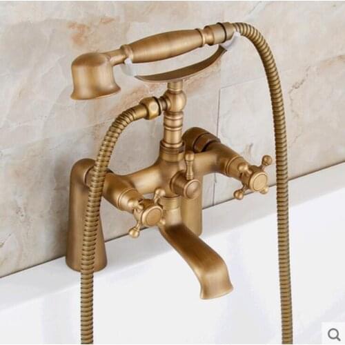 Vidric Total brass bronze bathtub faucet with hand held shower head deck mounted bath and shower faucet exposed B&S faucet set