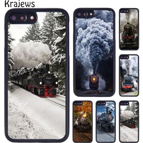Krajews Vintage Steam Train Railway Phone Case For iPhone X XR XS 11 12 Pro MAX 5 6 6S 7 8 Plus Samsung Galaxy S7edge S8 S9 S10