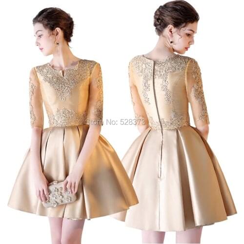 YNQNFS CD70 Dress for Wedding Party Robe Cocktail Elegant Elegant Guest Dress Short Mother Of Bride Gown 2019