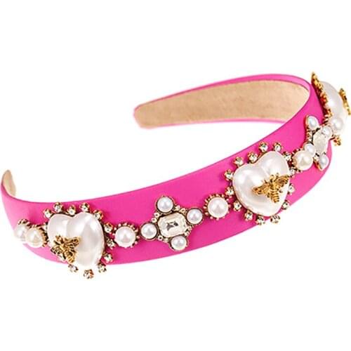 ZHINI Bohemia Vintage Gold Color Bee Headbands for Women 2021 Fashion Imitation Pearls Handmade Hair Band Hair Accessories 2021