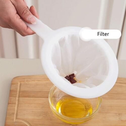 1 Pc Reusable Nylon Super Fine Colander Mesh Sieve Strainer with Handle for Honey Juice Tea Soymilk Coffee Filter