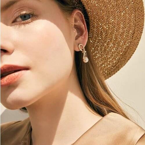 12pcs/lot Retro Geometric Asymmetric Freshwater Pearl Earrings Female Temperament Contracted Ms Earrings Earrings Delicate